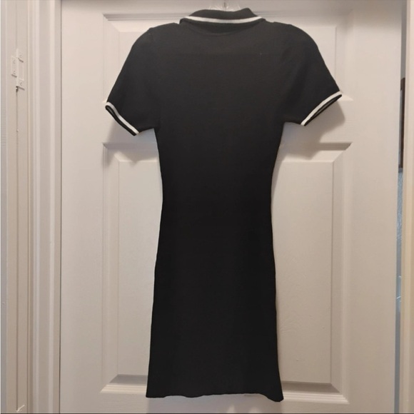 Guess Bodycon Black Casual Collared Chic Form Fitting Classy Dress Size L - Picture 5 of 8